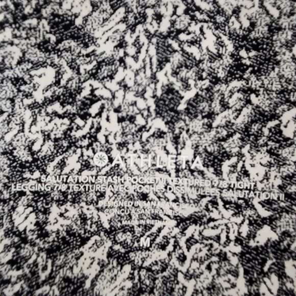 Athleta Women Legging Medium Salutation Stash Pocket ll Textured 7/8 Tight Black - Picture 8 of 11